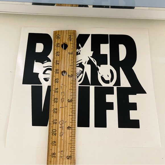 Biker Wife Matte Black Car Decal New - Picture 3 of 5